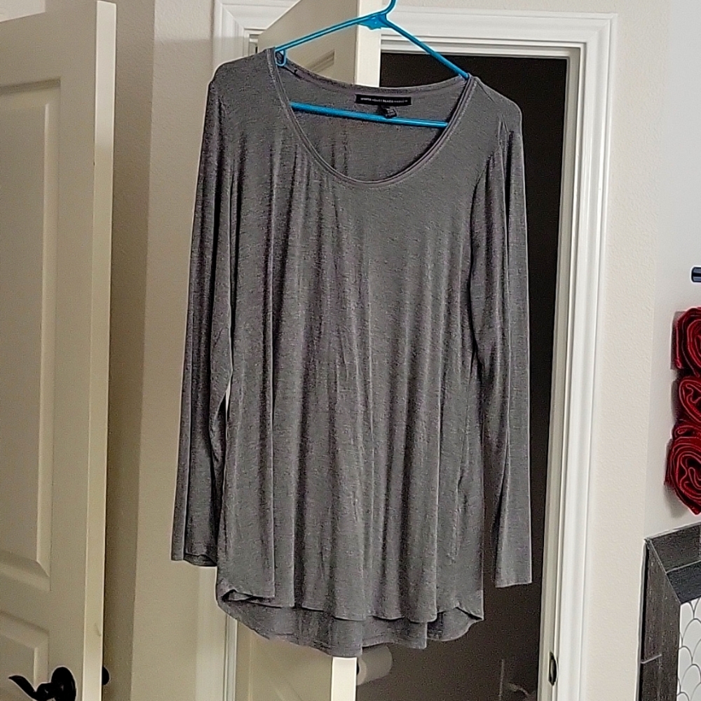 White House Black Market Grey Long Sleeved Shirt, Large